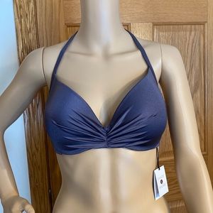 Shade & Shore - purple steel plus size lightly lined underwire bikini top